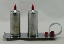 Salt Pepper Candle Shape Aluminum Art Deco Occupied Japan 