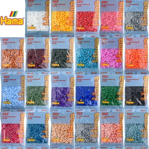 Hama Beads 1000 Pack for Pegboards Genuine Hama Fuse Melt Bead Packs -Full Range