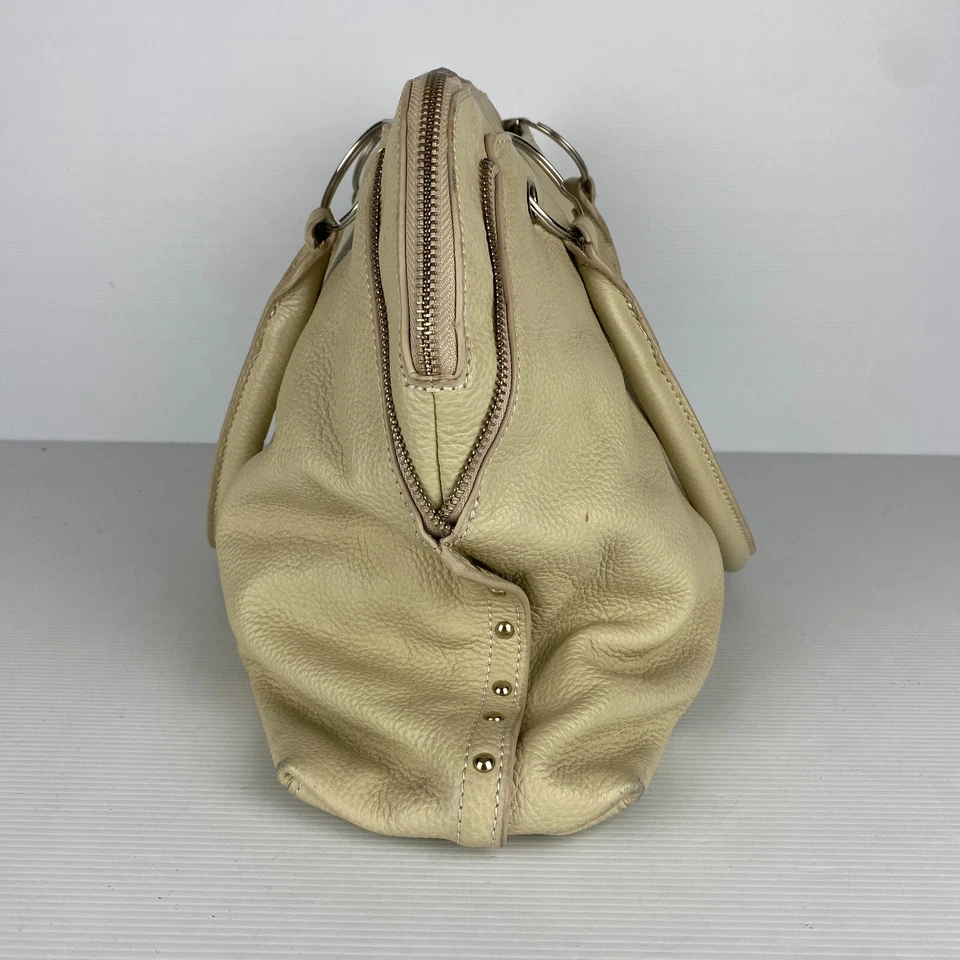 Розовый корпорации Дамская сумка женщин кремовый бежевый натуральной кожи замок акцент - Изображение 4 из 4