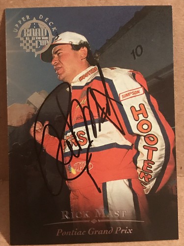Rick Mast Autographed 1996 Upper Deck Road To The Cup Hooters RC37 Card