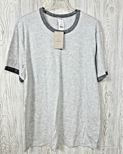 NWT Alternative Apparel Cotton Blended Short Sleeve Crew Tee Sz Large Grey FLAW