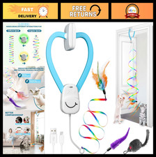 Interactive Cat Toy - Automatic Feather Wand Teaser, USB Rechargeable, Safe Self