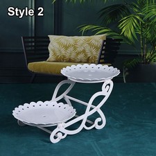 1Pcs White Cake Stand 2-Layers Candy Snack Tray  Wedding Birthday Party