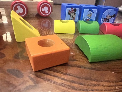 Melissa & Doug Mickey Mouse & Friends Wooden Stacking Engine Train Car Complete - Picture 4 of 12
