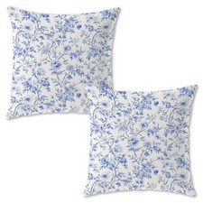 Chinoiserie Blue and White Floral Pillow Covers 18x18, Grand Millenial Decor,...