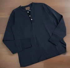 Bronson Mfg Co Mens L Vintage Collection Navy Henley $68