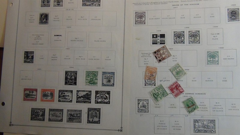 Stampsweis Samoa collection on Scott and Harris pages est 148 Stamps to 93