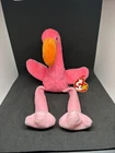 Vintage TY Beanie Baby PINKY The Flamingo With Tags February 13, 1995