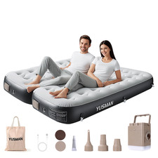 Image of DOUBLE HIGH RAISED INFLATABLE AIR BED MATTRESS AIRBED with Pump & Pillow Set NEW