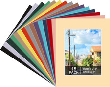 15 Pack 8X10 Picture Mats, Mixed Colors Frame Mattes for 5X7 Pictures Photo F...