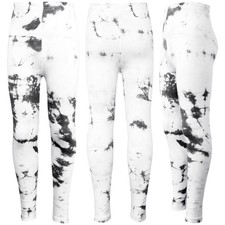 Kids Girls Leggings Tie Dye Black Print Stylish Fahsion Dance Legging Pants