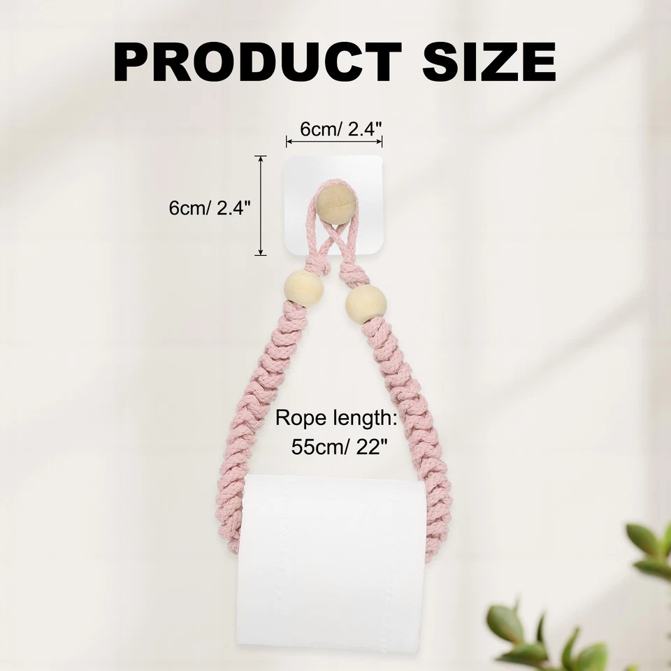 Porte-rouleau WC mural pour anneaux serviette rose - Photo 2/4