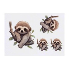 4 x 'Cute Sloth' Temporary Tattoos / Transfers TO00060804