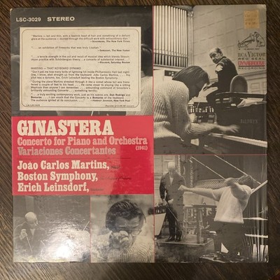 Ginastera Joa Carlos Martins Vinyl LP Orig Concerto Record EX
