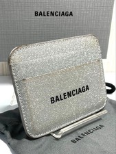 BALENCIAGA Glitter Lam  Card Case Business Holder With Box Silver Limited Editio