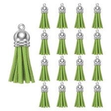 200 Pcs Keychain Tassels, Bulk Leather Tassels for Crafts, Deep Green