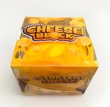 NEW Squishy CHEESE BLOCK 5in Large Stretchy Cheese Tactile Squeeze Stress Toy