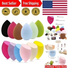 12 Professional Multicolor Makeup Sponges - Soft Latex-Free Beauty Applicators
