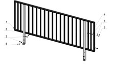 Litedeck 8ft Pedestrian Handrail Heavy Duty Stage Rail Guardrail