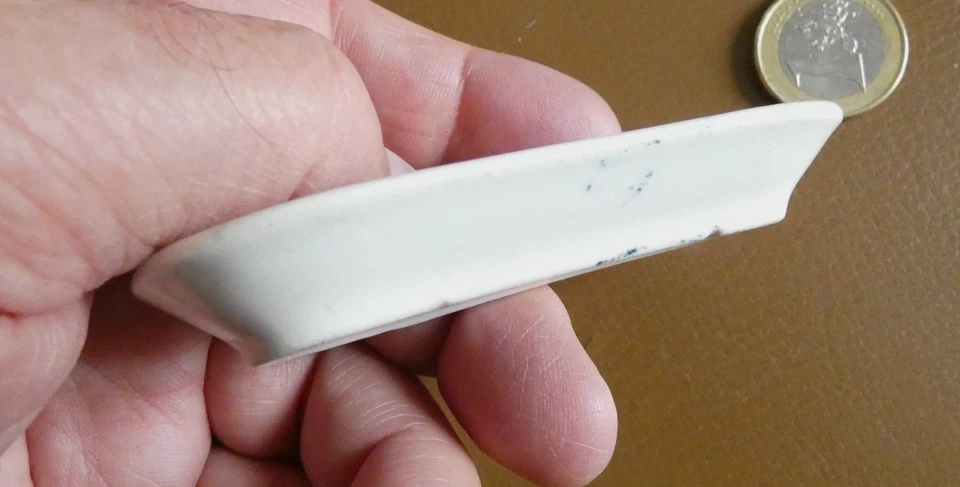 Ancien Dinette Porte Savon Peigne Faïence Fleur Bleu Sarreguemines Ter de Fer ?? - Immagine 3 di 4