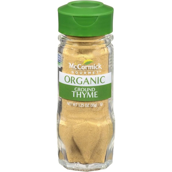 Tomillo molido orgánico McCormick Gourmet, 1,25 onzas (paquete de 1) 