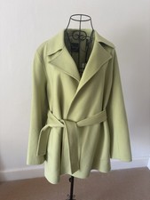 $345 Theory  Pale Green Divide Belted Wool-Cashmere Coat Jacket  Size M Oaklane