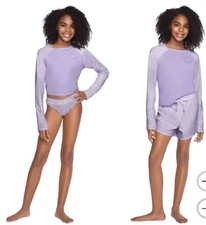 Roxy Youth 3-Piece, Swim Set, Size 18/20 XLarge, Purple, Swimwear Girls