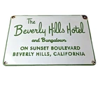Vintage Beverly Hills Hotel Porcelain Sign - Sunset Boulevard Sign