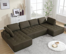 Oversized U-Shaped Cloud Sofa with Chaise, No Assembly, Comfy  Stylish