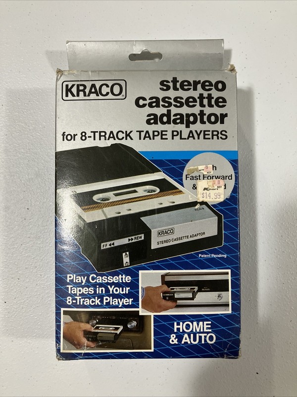 Kraco Vintage Stereo Cassette Adapter For 8-track Players In Box. AS/IS