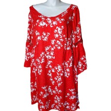 Ellos Red Floral Dress Size 26 NWT 