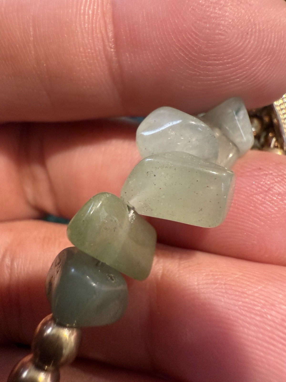 Boho Multistrand Statement Necklace Turquoise Jad… - image 15