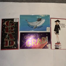 Papyrus Lot Of 4 Graduation  Cards Assorted Money Enclosure