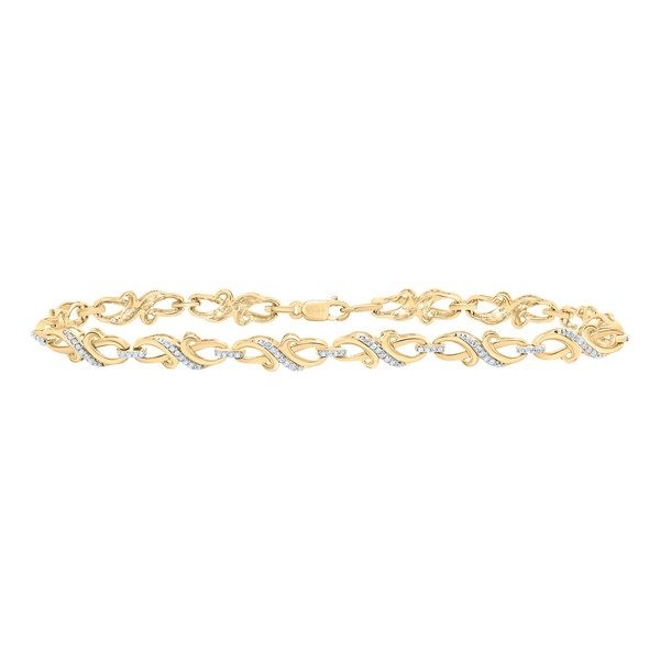 "925 Gelb Vergoldet Diamant 5Mm Fancy Unendlichkeit Tennis Armband 1/3 CT | 7\""-image