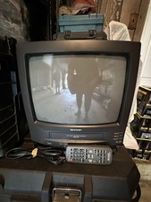Sharp 13VT-J100 CRT 13" TV VCR VHS Player Combo Fully Works With Remote