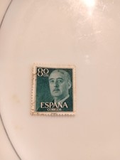 80 centimos Spanish stamp featuring General Franco from the 1955