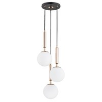 HäNgelampe 3-Flammig Glas Schwarz Wohnzimmer E14 L:28 Cm Pendelleuchte Esstisch