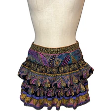 Love The Label Women’s Padma Floral Paisley Mini Ruffle Skirt size S NWT