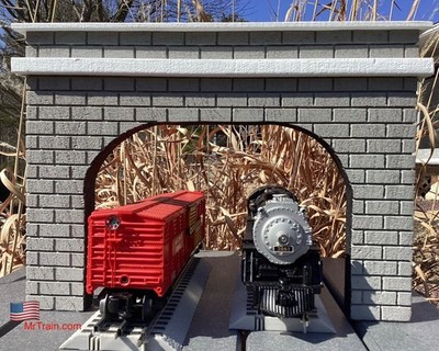 O SCALE DOUBLE TRACK TUNNEL PORTALS -(2) GRAY - Model Railroad Train Scenery
