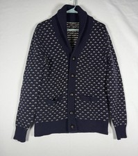 J. Crew Cardigan Sweater Mens Small Lambs Wool Shawl Collar Nordic Heritage