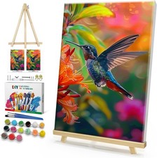 HeeBenor Framed Paint by Numbers Kit for Adults, 8x12 Inch, Hummingbird 009