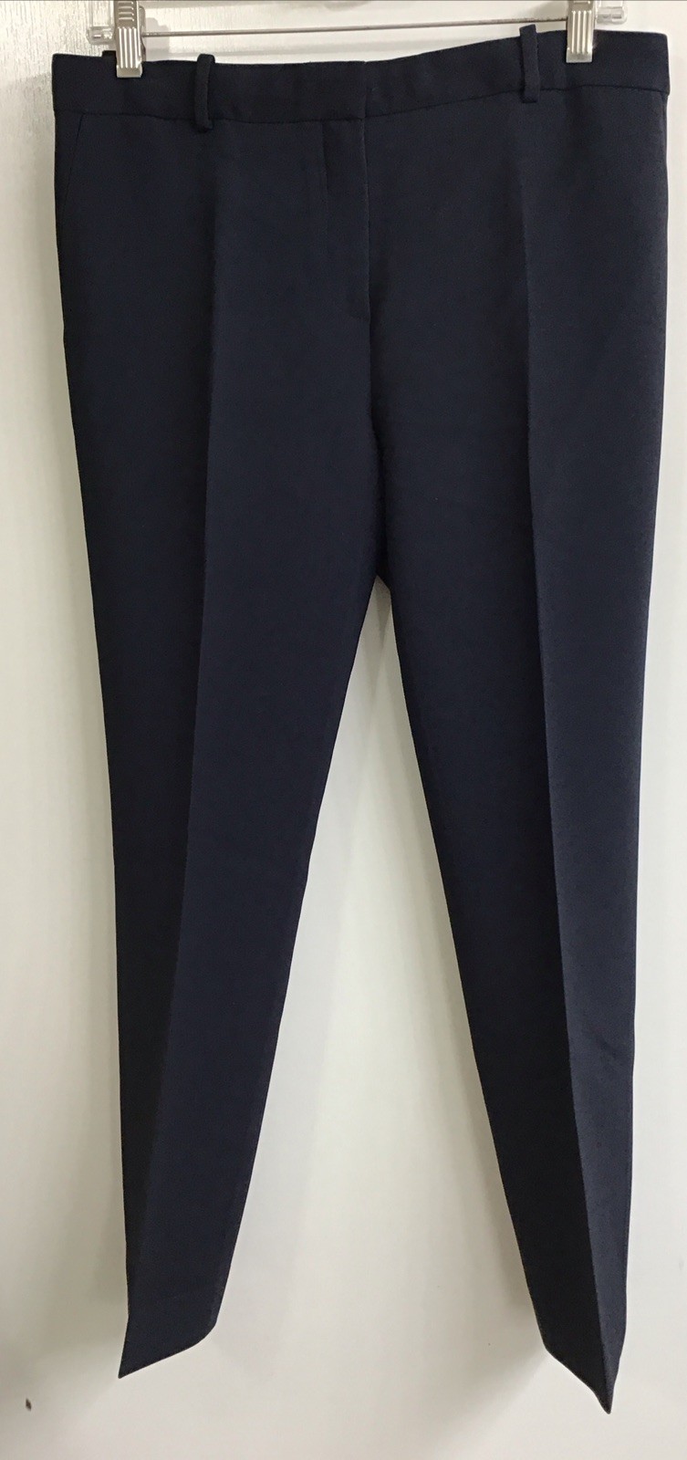 FILA The Row Vestito Pantalone Navy Crêpe Crop Elasticizzato Gamba Conica Vita Media Taglia 6