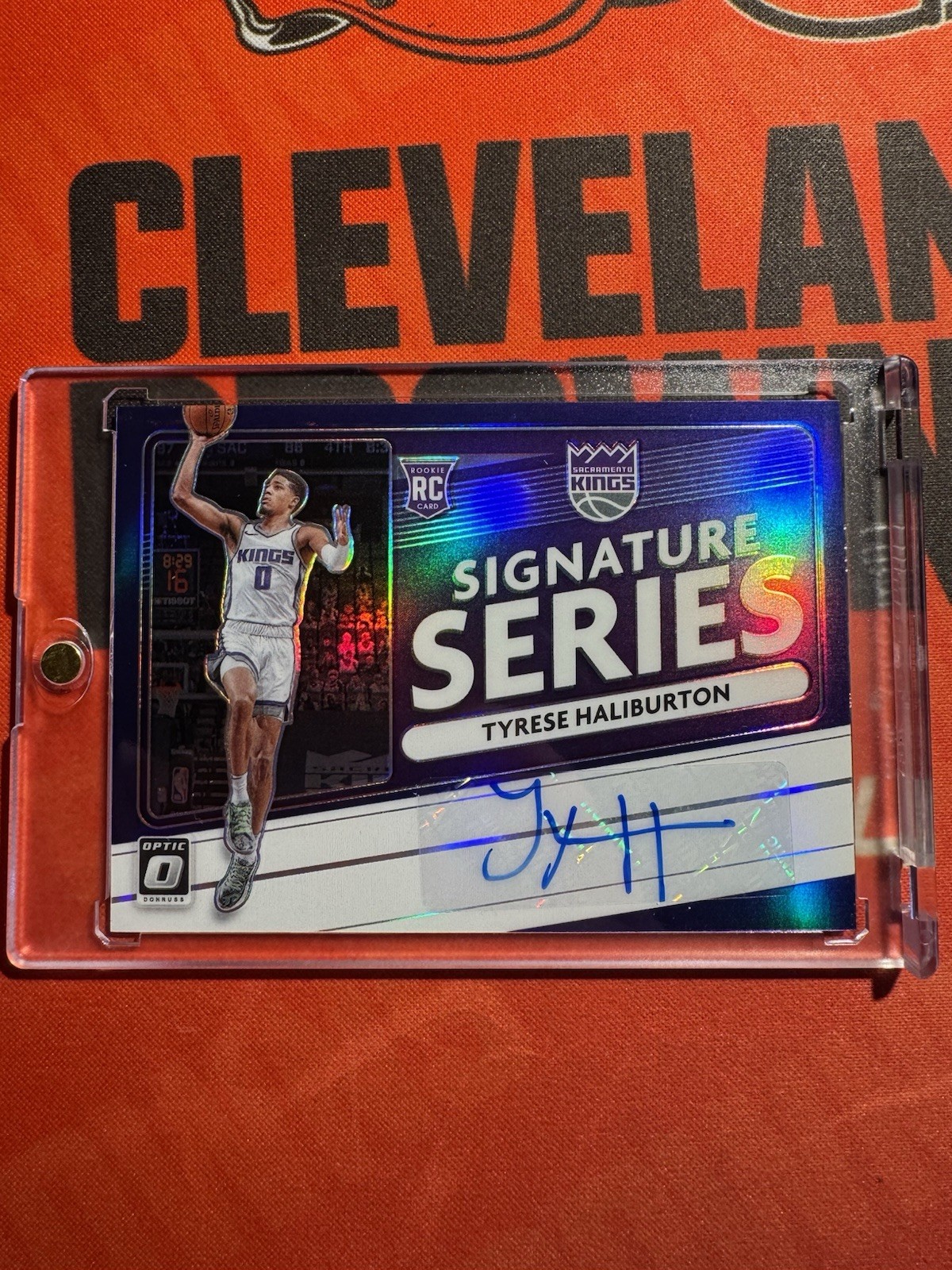 2020-21 Optic Signature Series Tyrese Haliburton RC #SS-TYH Purple Auto Pacers