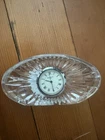 Vintage WATERFORD 4 3/4" Oval Crystal Quartz Desk Mantel Clock