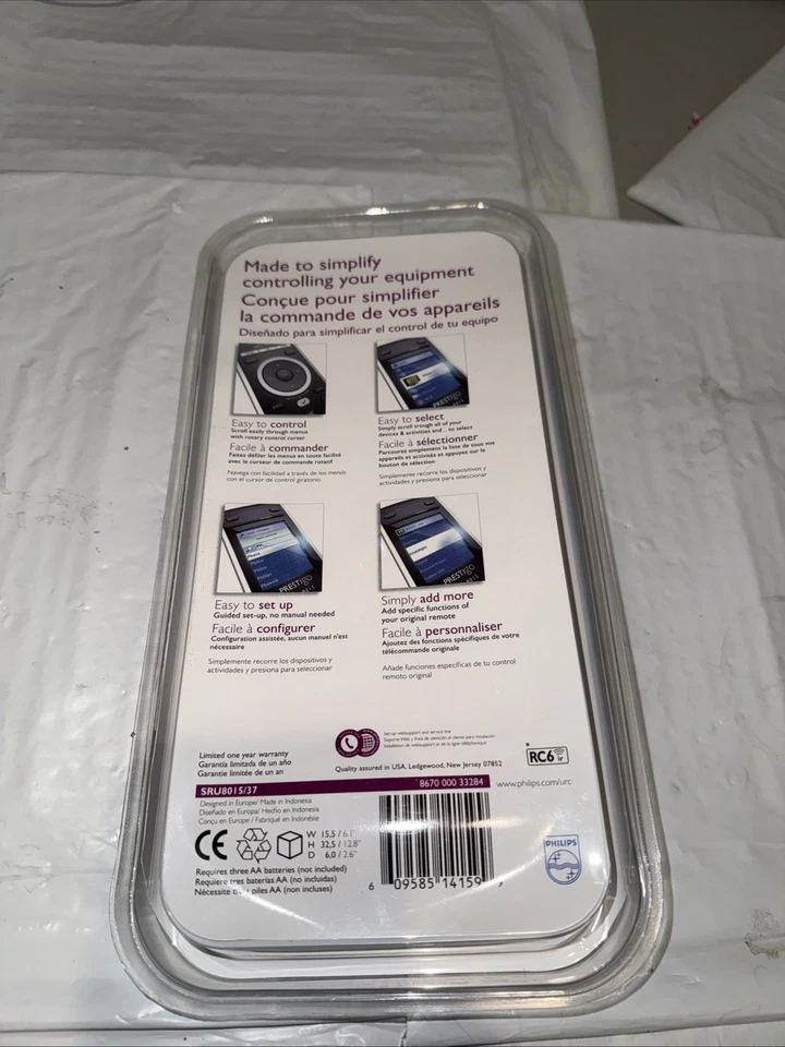 Philips Prestigo SRU 8015 SRU8015 Universal Remote Control New Sealed - Image 3 of 3