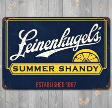 Leinenkugel's Summer Shandy Beer 8 x 12 Vintage Novelty Metal Sign Made In USA