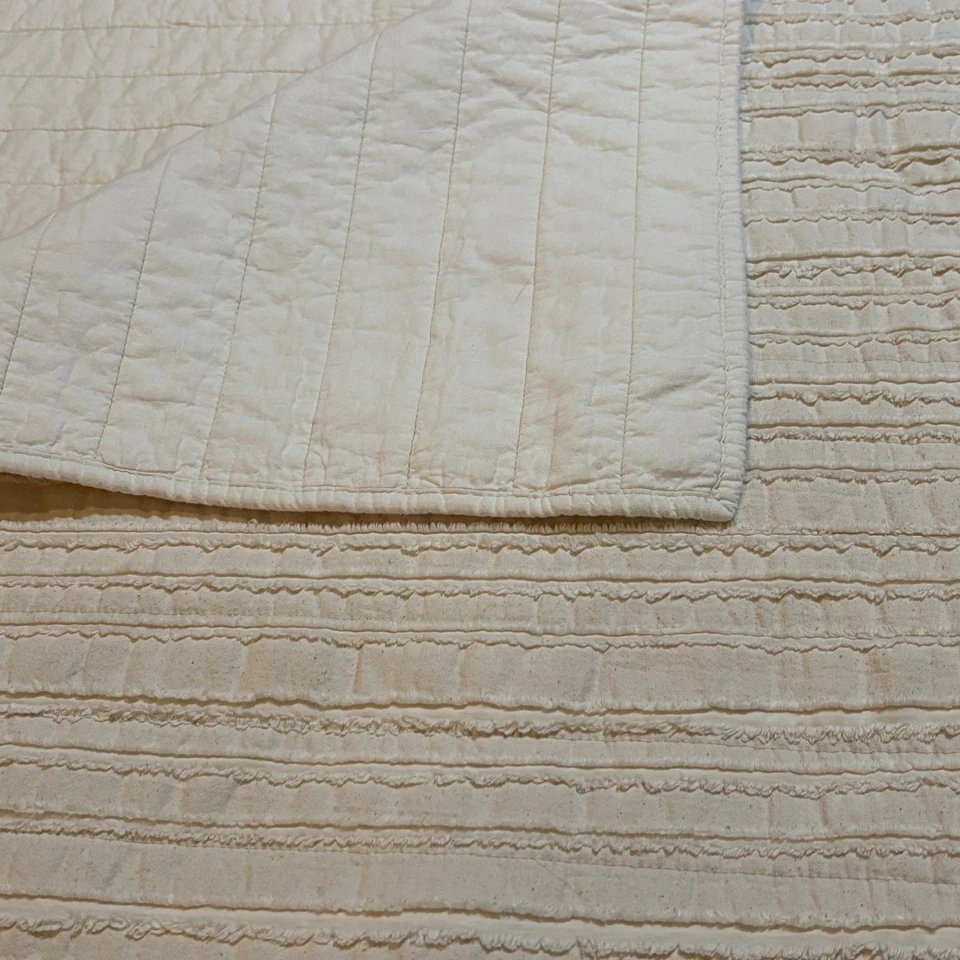 Threshold Cotton Ruffled Quilt Shabby Chic Queen 84" X 92" Farmhouse Breathable - Image 4 of 4