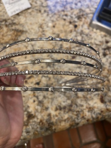 Henri Bendel Silver Tone Swarovski Crystals Headband Signature Stunning! - Picture 6 of 6