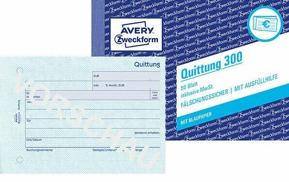 Avery Zweckform Quittung 300 A6 quer Quittungsblock