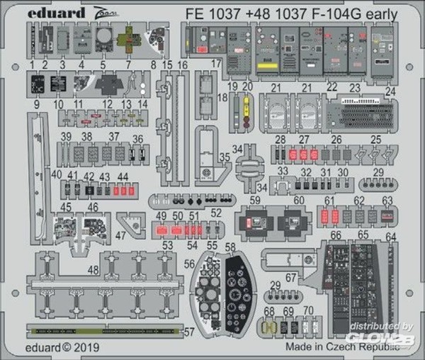 Eduard F-104G Early Starfighter Interior ÄTzteile 1:48 FüR Kinetic Bausatz Neu-image
